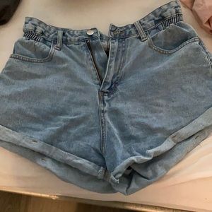 Light wash high waisted shorts